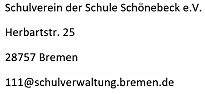 Anschrift des Schulvereins
